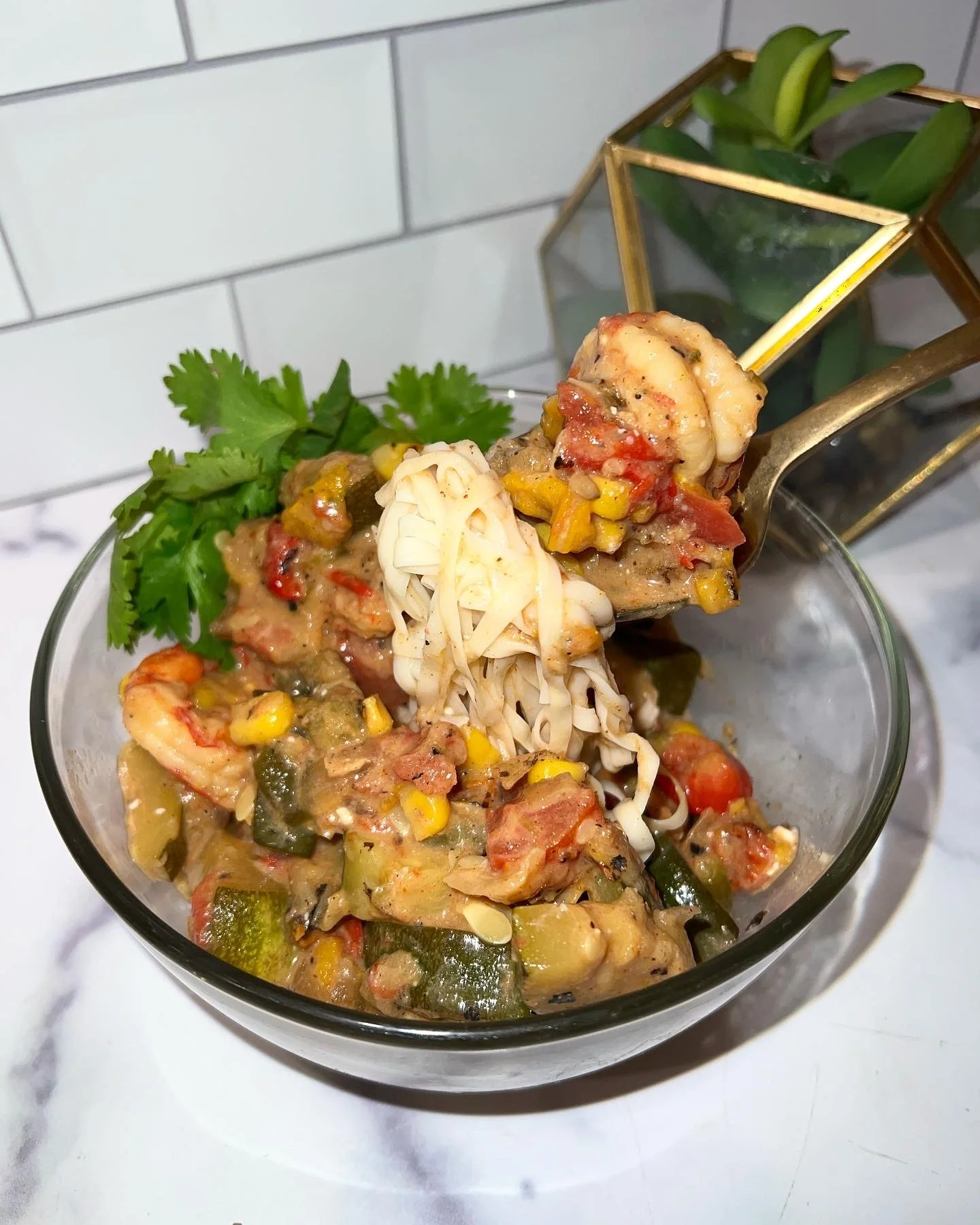 Creamy Corn &amp; Shrimp Skillet