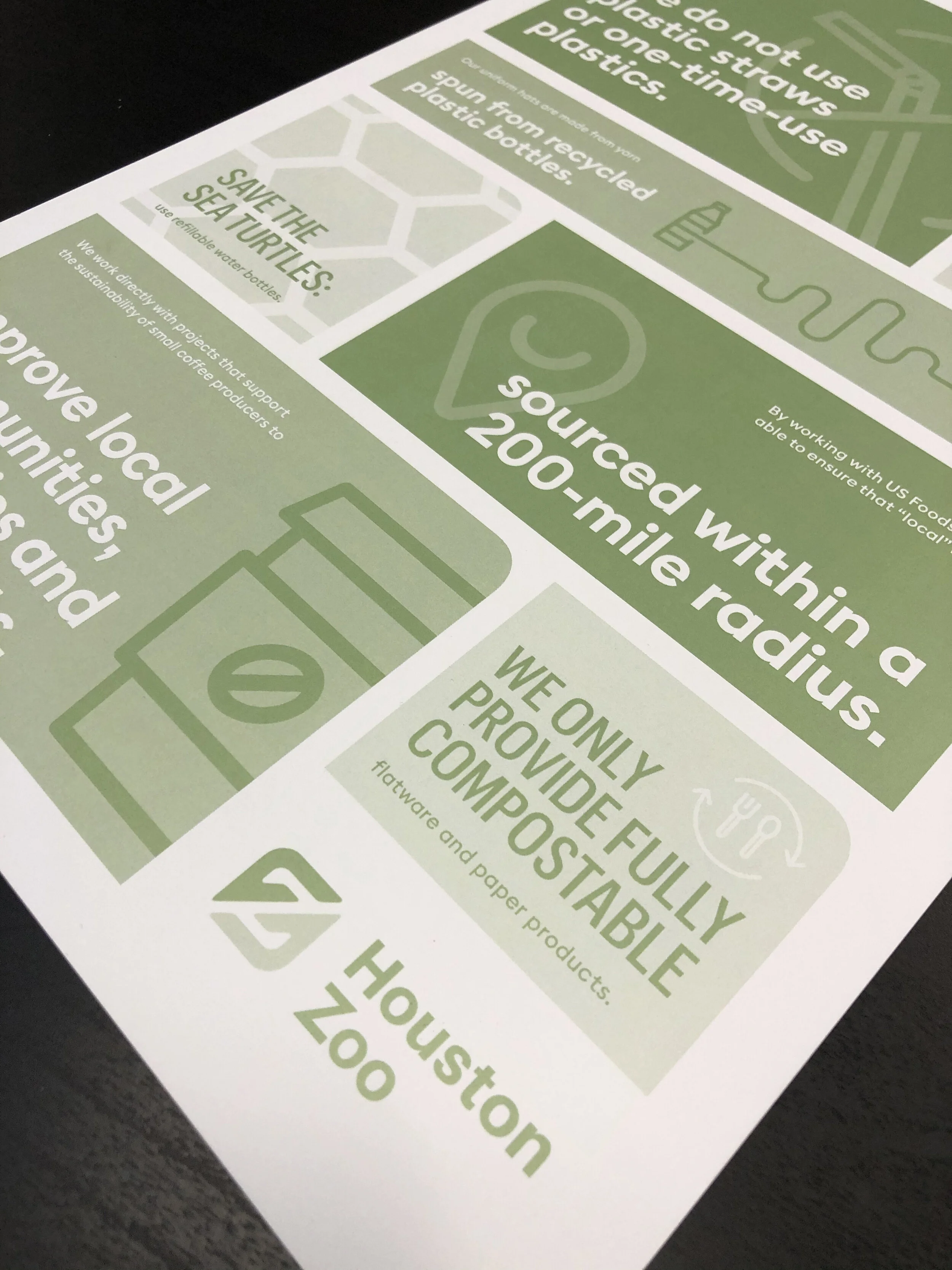 Sustainable messaging on menu backs, Principle
