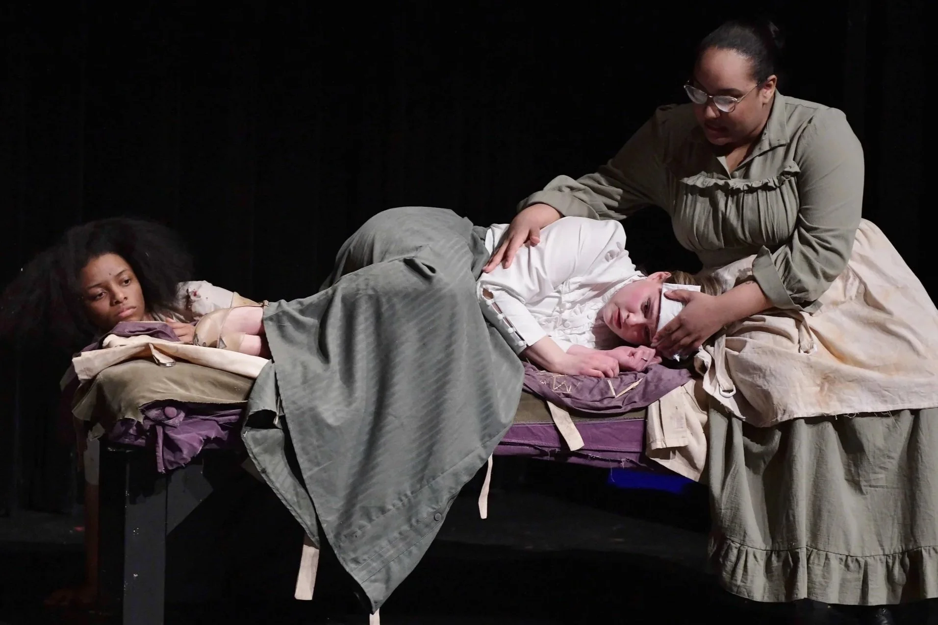 Mrs. Packard, Smith Theatre, 2026 with platform interpreters. Photo by Keith Tolman.