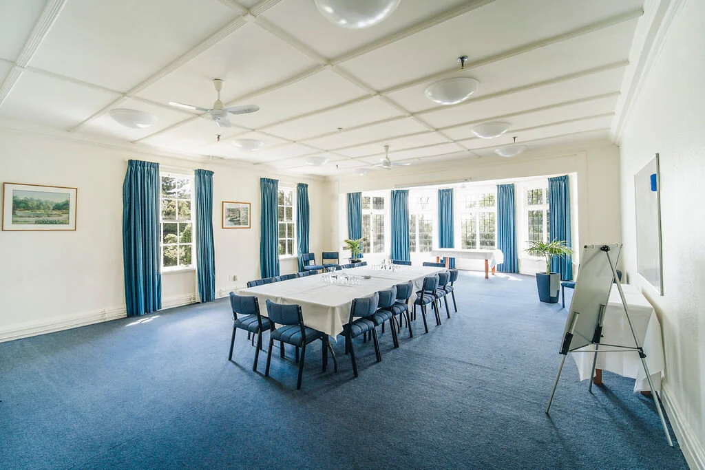 Board Room  This light, bright first floor room is ideal for small conferences and meetings for groups up to 60. &nbsp;Commanding superb views of the grounds, it is fully equipped with all conference equipment.  Capacity: 60 Rental: $120.00 per 1/2 day (9am - 5pm or 5pm - midnight).