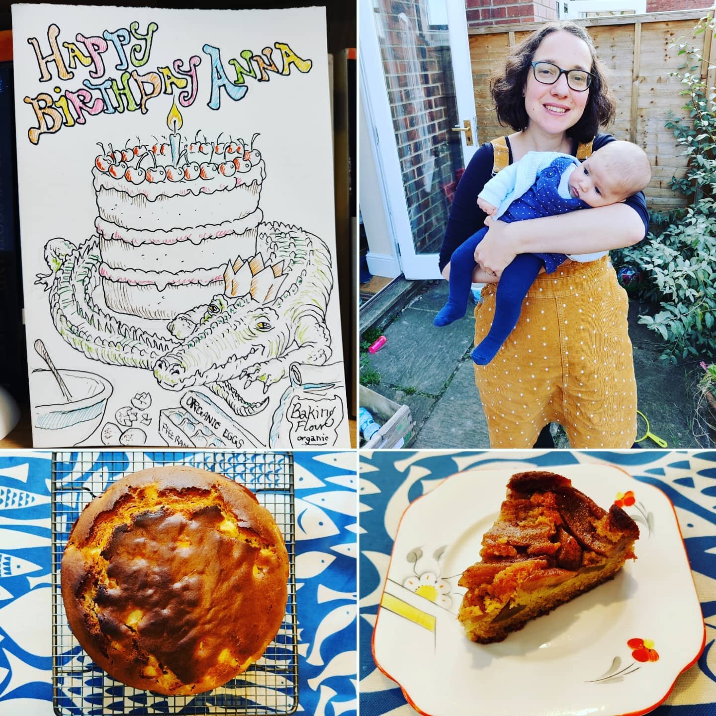 And then it was autumn... I received this excellent card for my birthday earlier in the week from the talented @bedearthurgerard, Ezri turned two months and (unrelated but thematically linked!) I've been doing some autumnal baking. A simple apple and