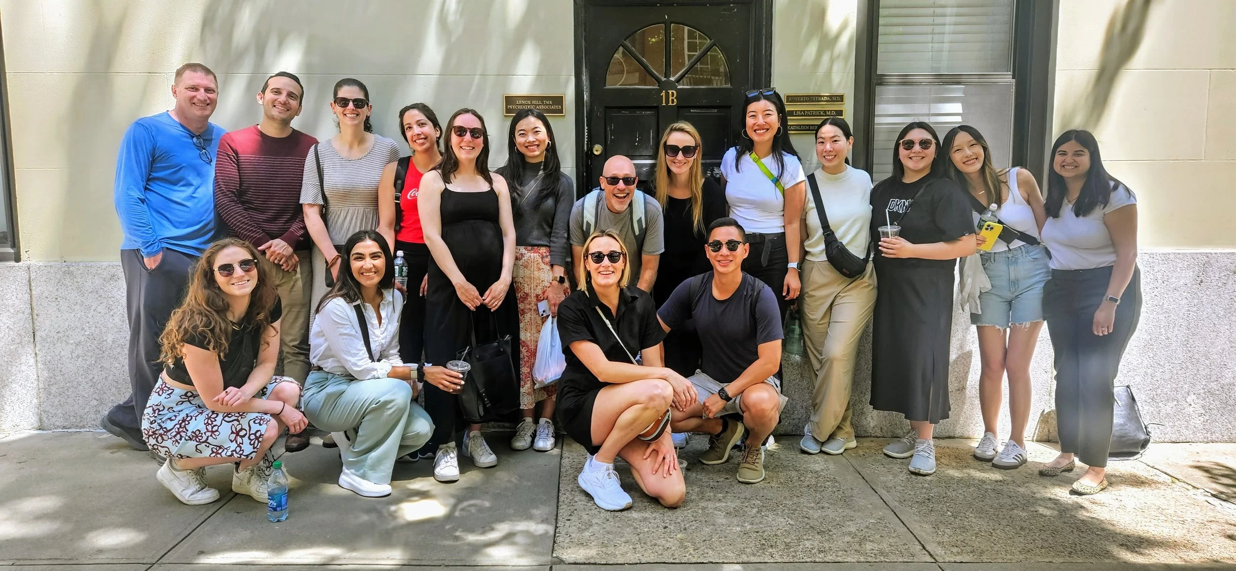 Group of adults participating in a private Purefinder New York walking tour on the Upper East Side.