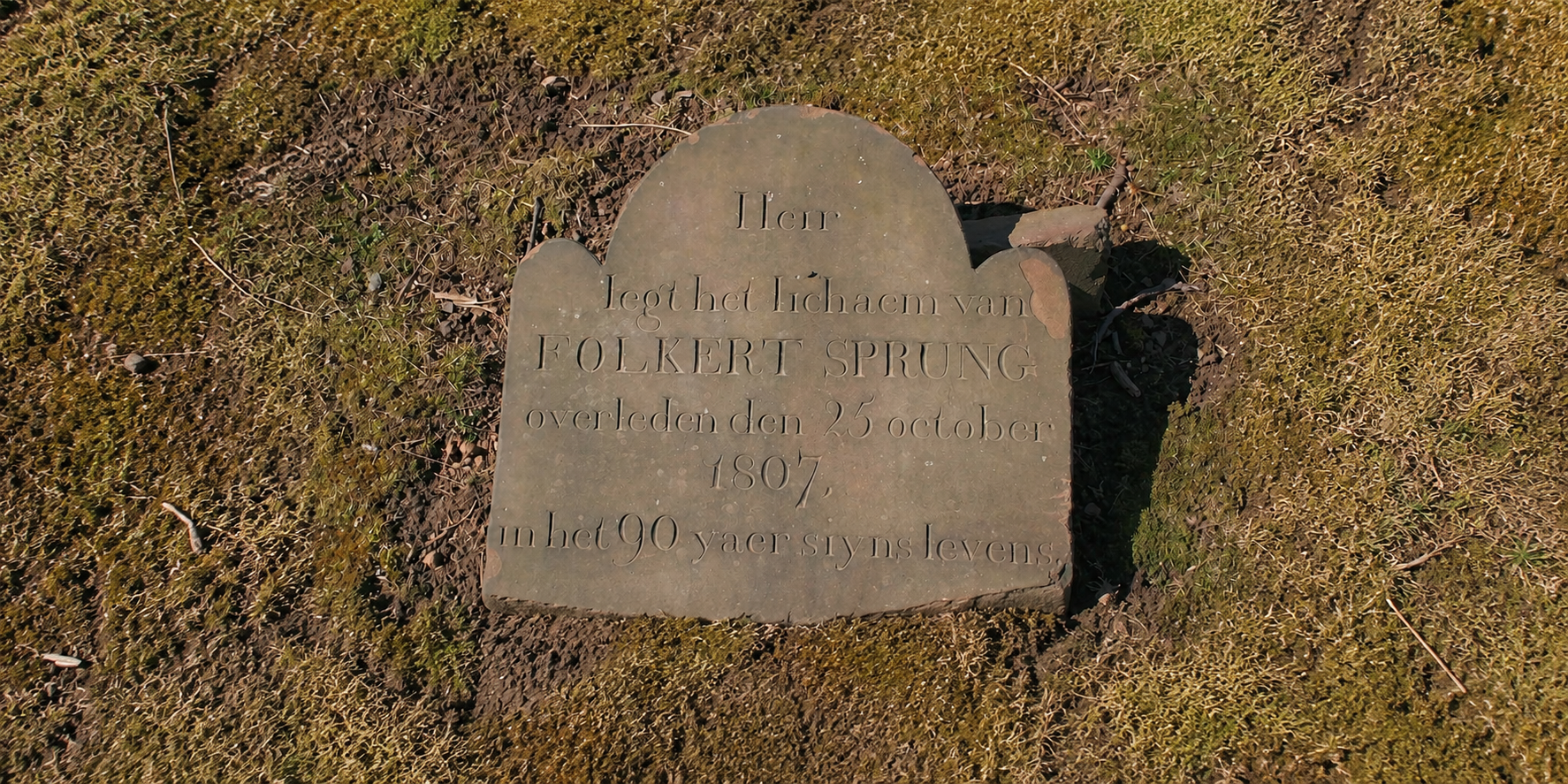1807 grave of Folkert Sprung at the Flatlands Dutch Reformed Churchyard in Brooklyn, New York.