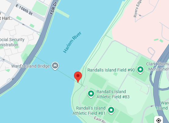 Map of Wards Island Bridge, New York, NY