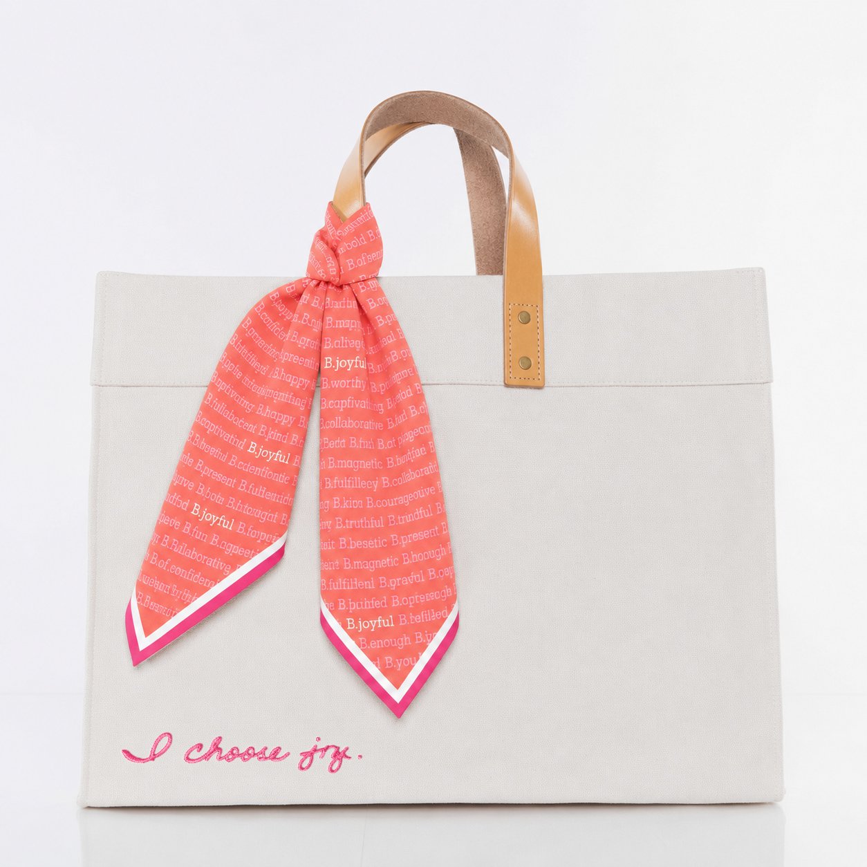 B joyful tote with coral scarf.jpg