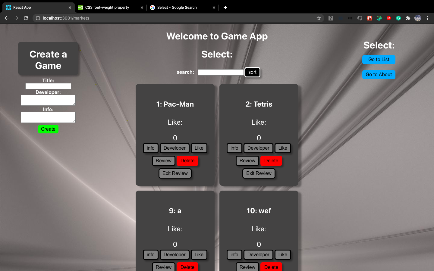 Game Review App — Neal Oh