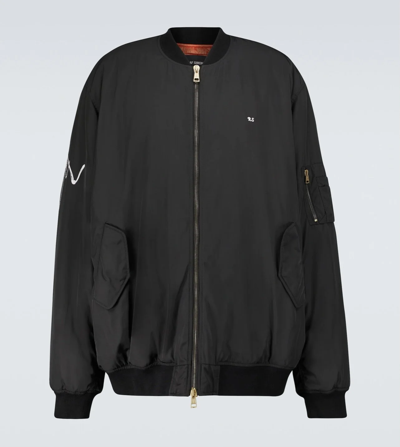 Raf Simons Oversized Gothic Print Bomber Jacket — CONSUMED