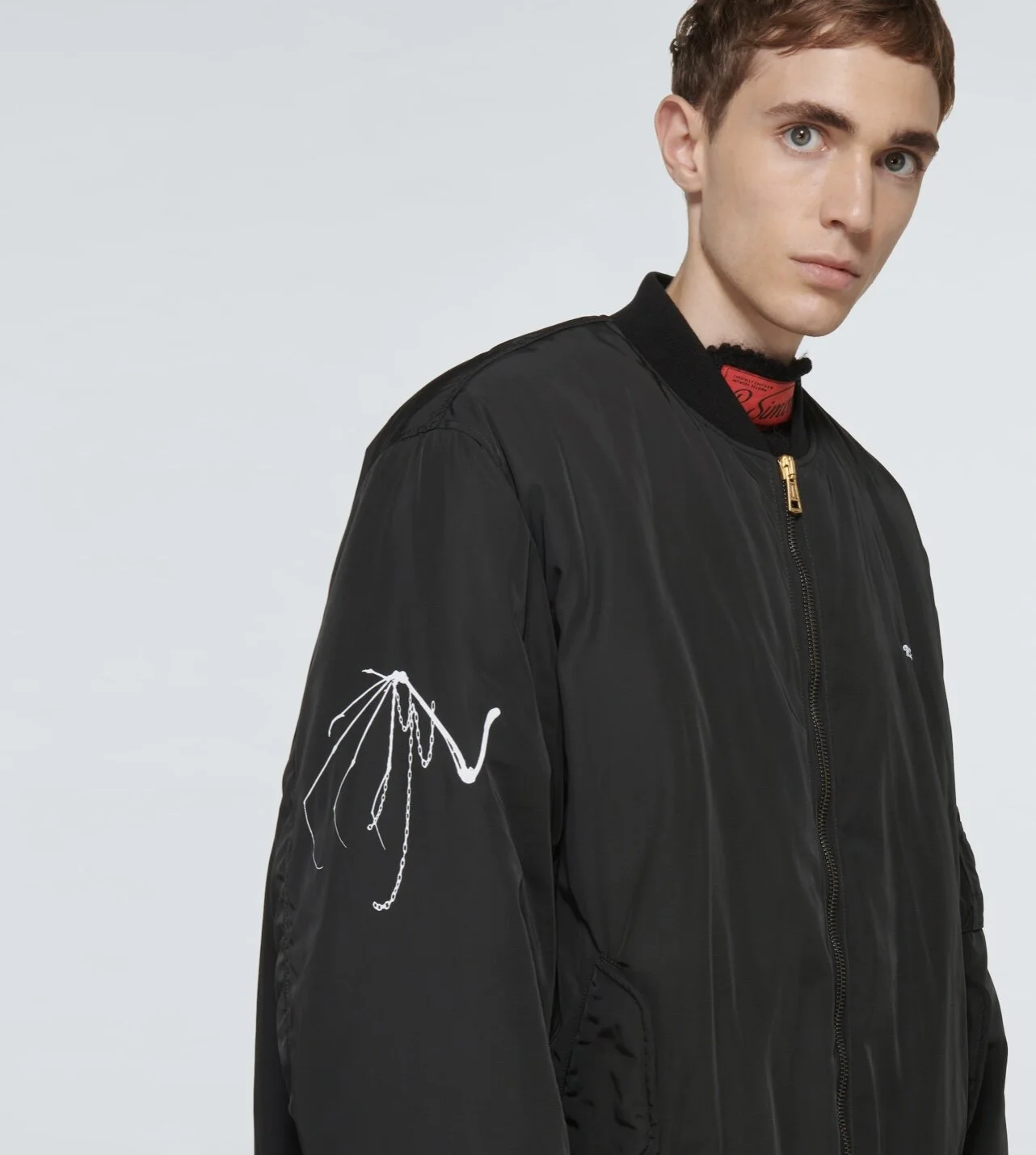 Raf Simons Oversized Gothic Print Bomber Jacket — CONSUMED