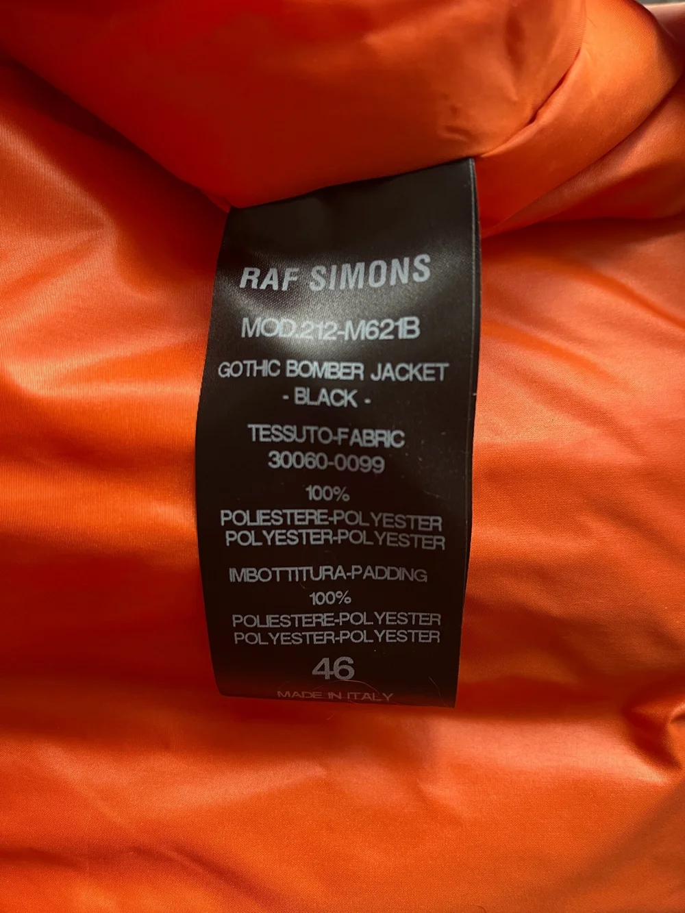 Raf Simons Oversized Gothic Print Bomber Jacket — CONSUMED