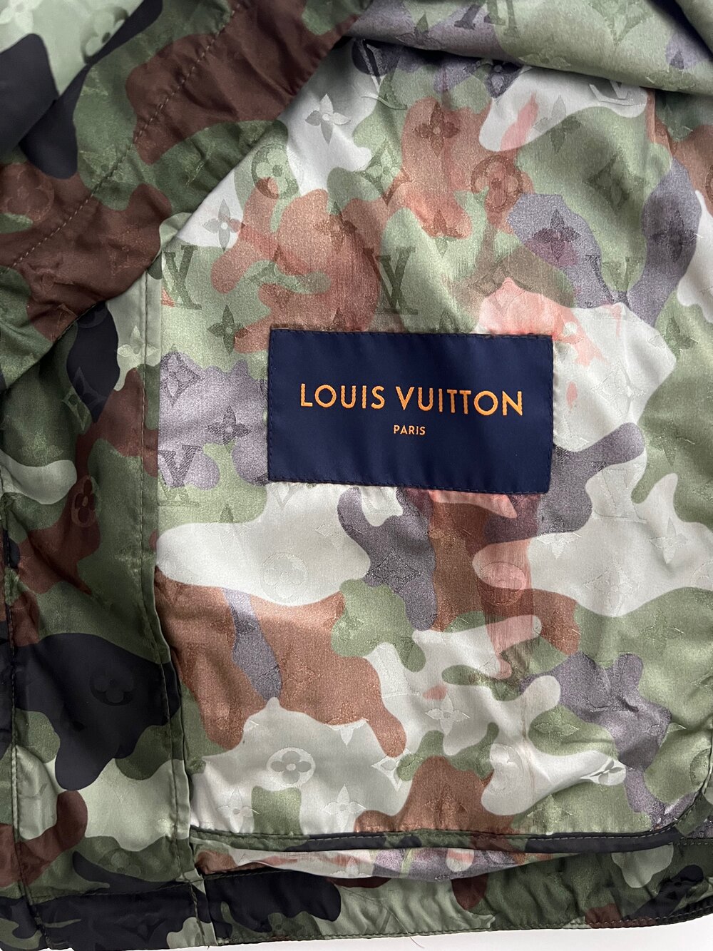 Louis Vuitton Camo Windbreaker Blouson B08WXCO 248 Spring Autumn Khaki Dark  M