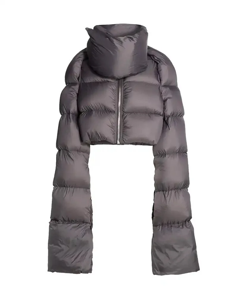Rick Owens Babel Cropped Funnel Neck Down Jacket — CONSUMED
