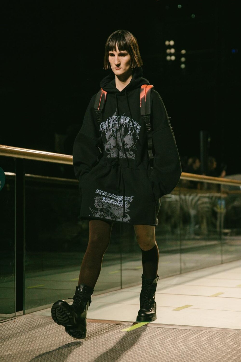 Vetements Pirate Bay Print Hooded Cotton Dress — CONSUMED Vetements Pirate Bay Print Hooded Cotton Dress — CONSUMED