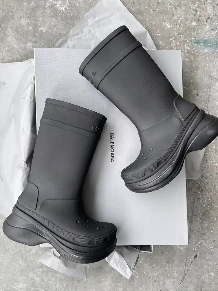 Balenciaga X Crocs rubber knee-high boots — CONSUMED