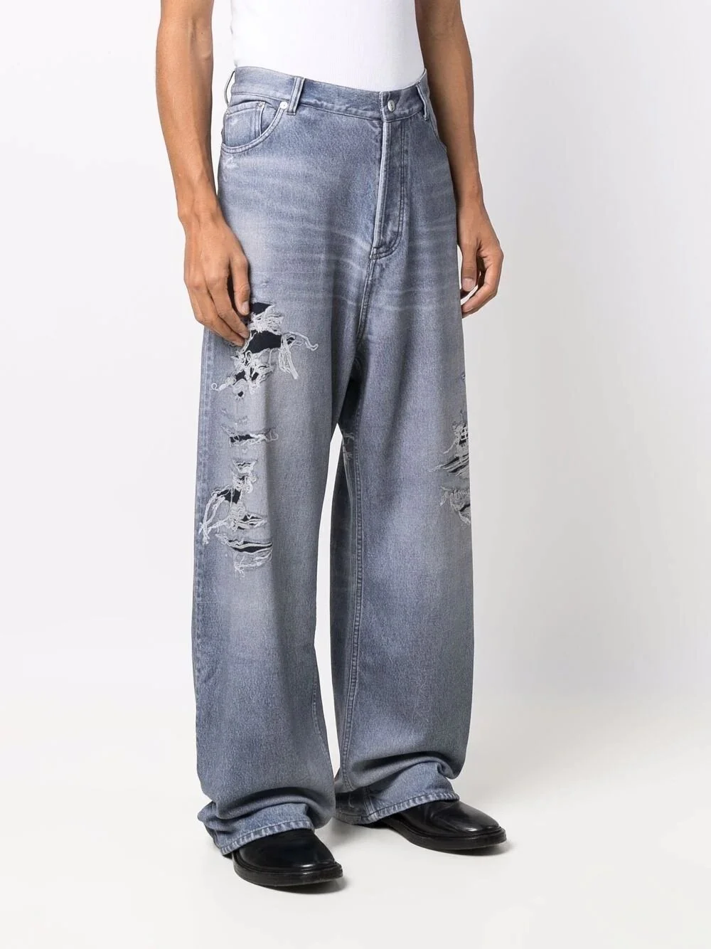Balenciaga Trompe L’Oeil Wide Leg Jeans — CONSUMED