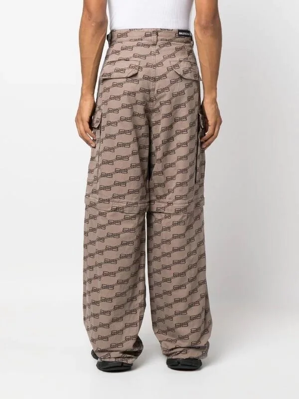 Balenciaga Logo Print Monogram Cargo Pants — CONSUMED