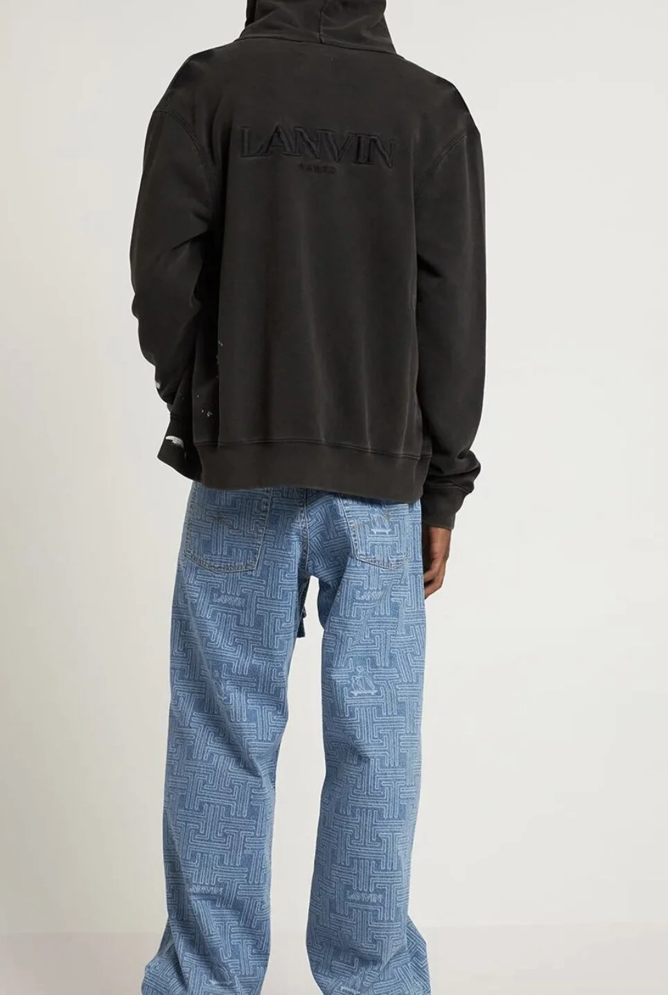 Lanvin x Gallery Dept. Logo Hand Painted Washed Zip-up Hoodie