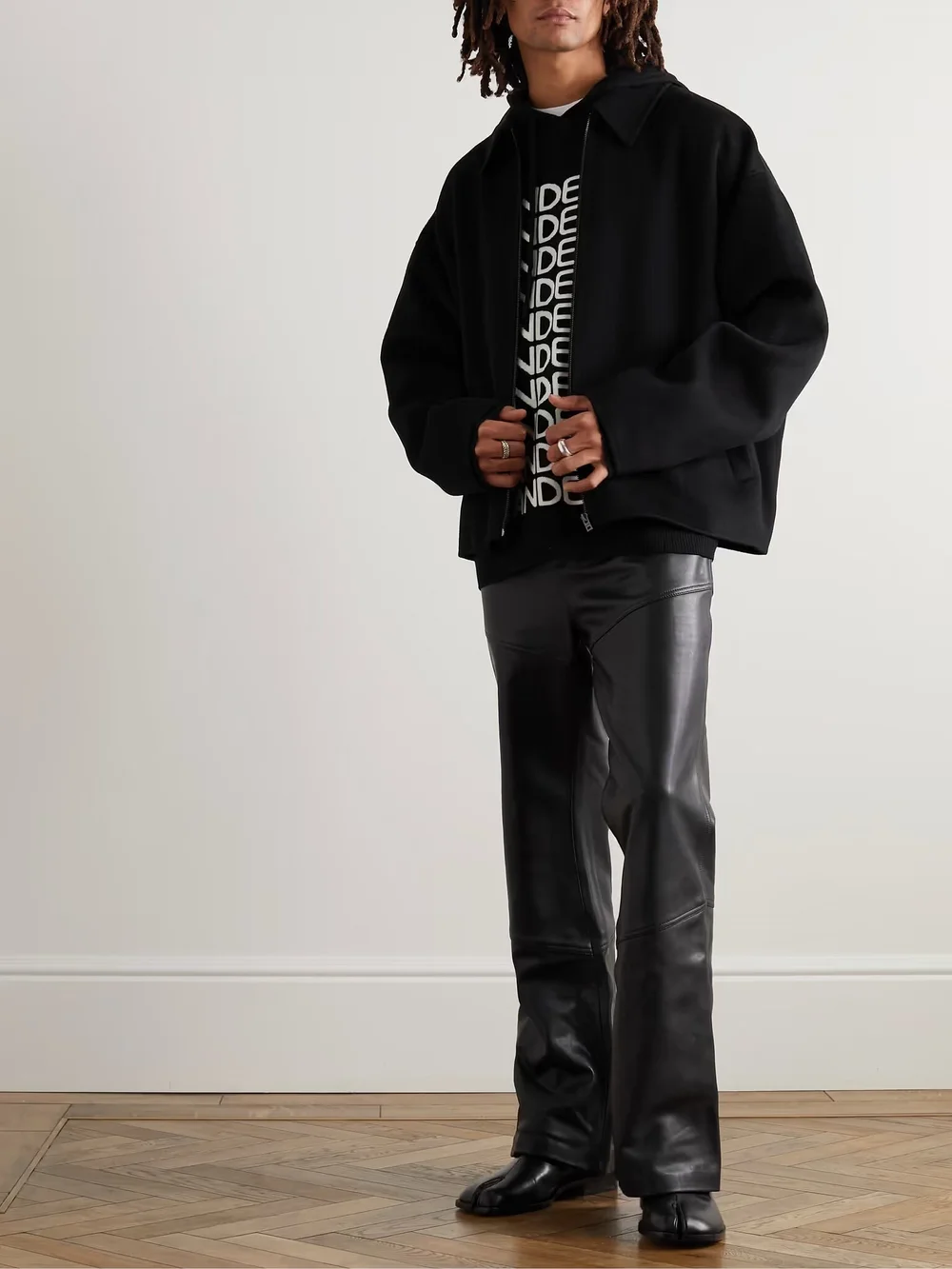 【関税・送料込み】ACNE STUDIOS Woman Coat Black Acne Studios Wool Zipper Jacket — CONSUMED