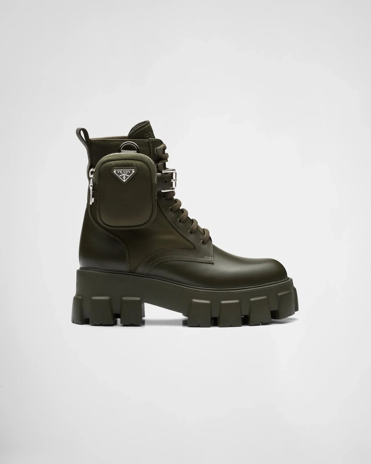 Prada Monolith leather and Re-Nylon boots with pouch — CONSUMED Prada Monolith leather and Re-Nylon boots with pouch — CONSUMED