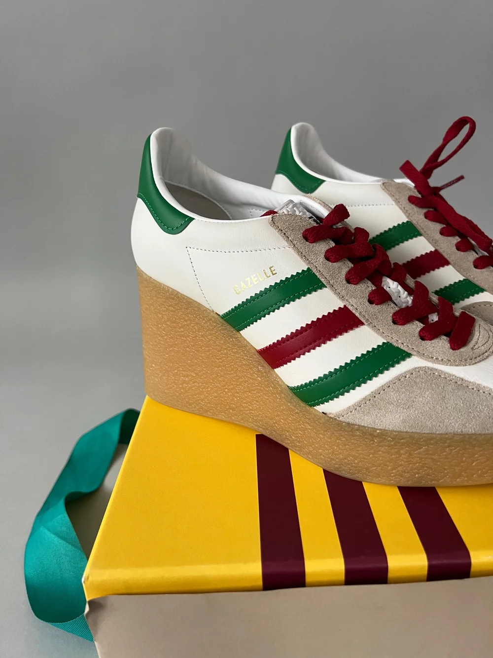 Gucci X Adidas White Leather Gazelle Platform Sneakers