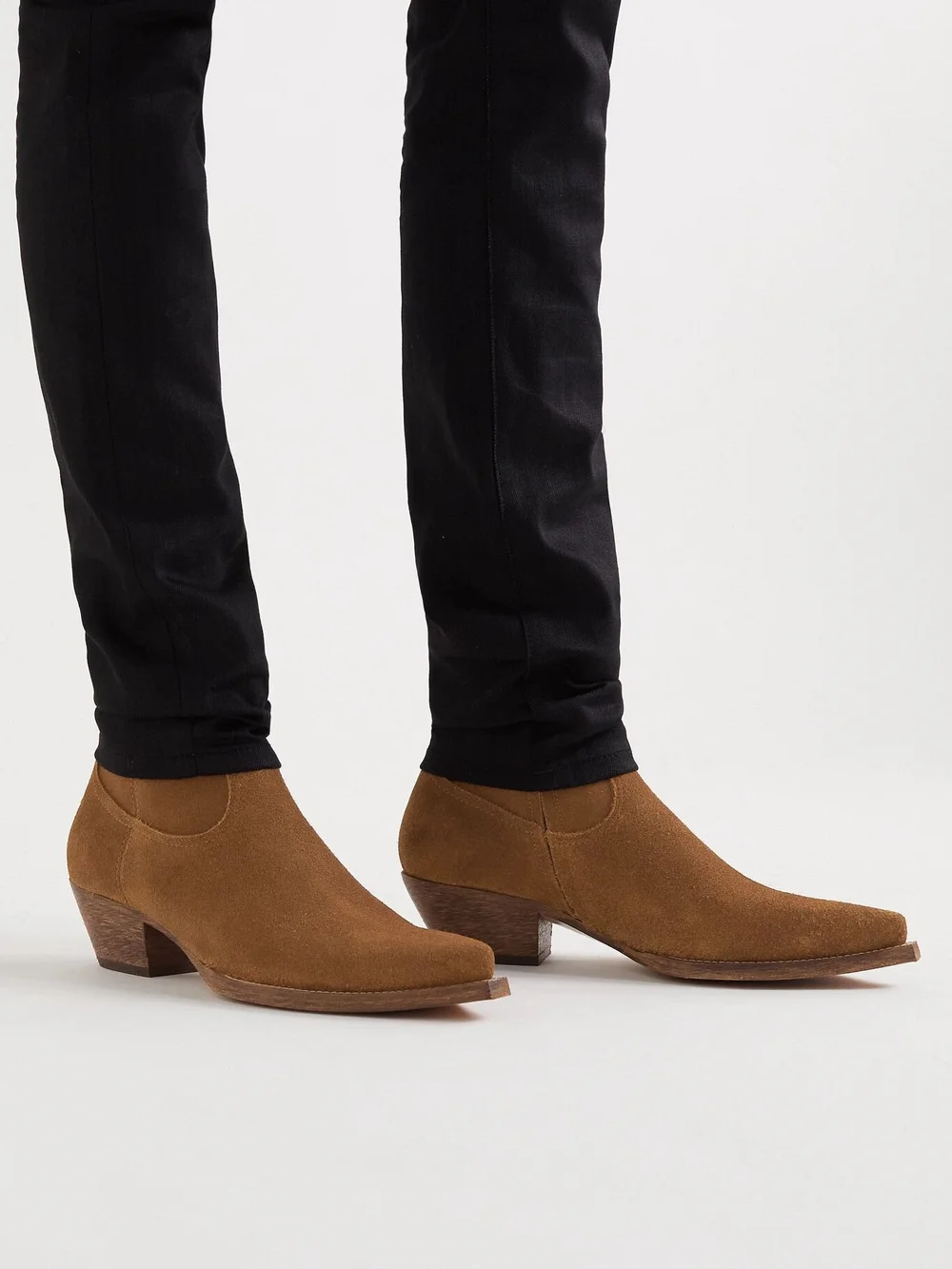 Saint Laurent Lukas Boots in Suede Brown CONSUMED