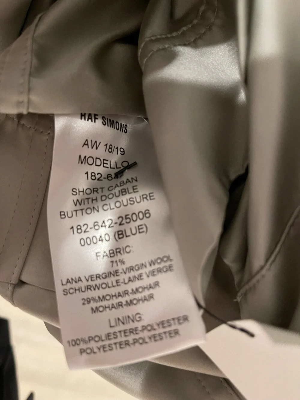 Raf Simons AW18 Short Caban Coat — CONSUMED