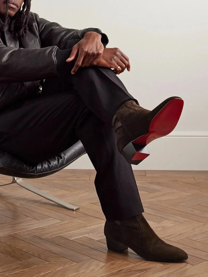 Christian Louboutin Rosalio Jodhpur Suede Leater Boots in  display picture 3