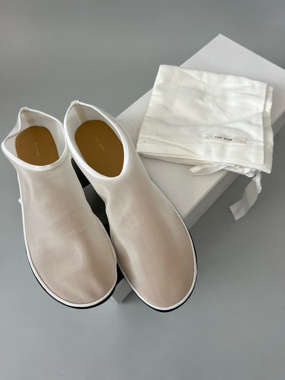 The Row Mesh Flats in white — CONSUMED