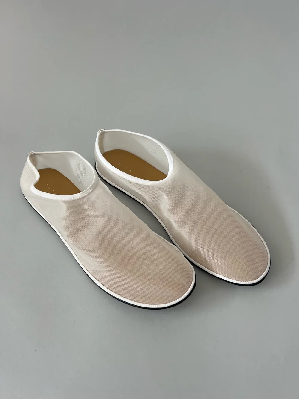 The Row Mesh Flats in white — CONSUMED