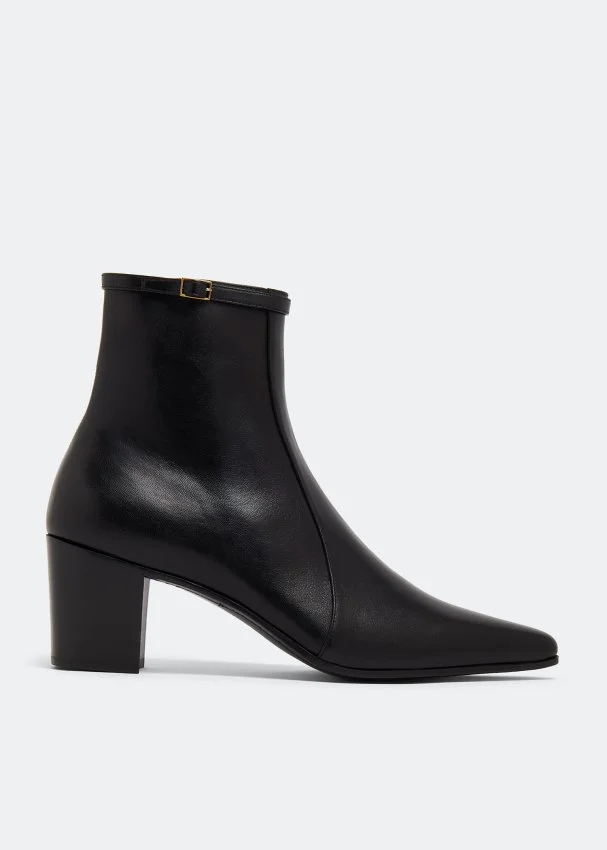 靴 Arsun zipped boots Saint Laurent Arsun Zipped Boots in shiny leather — CONSUMED