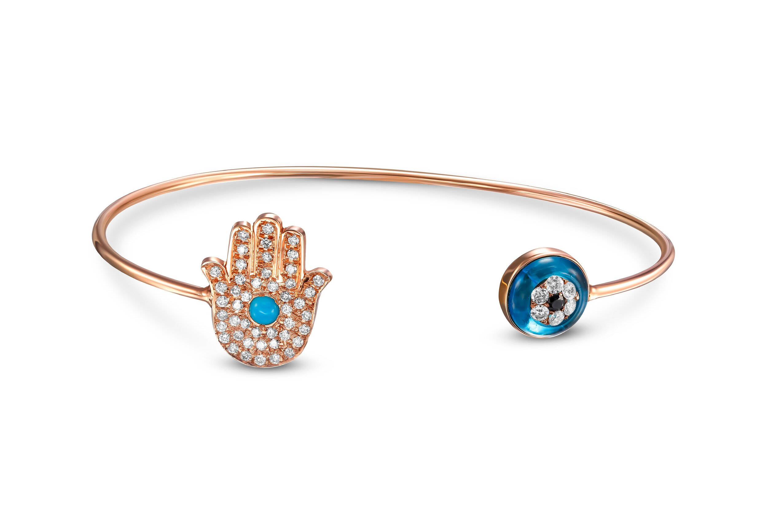 EVIL EYE HAMSA diamond bangle