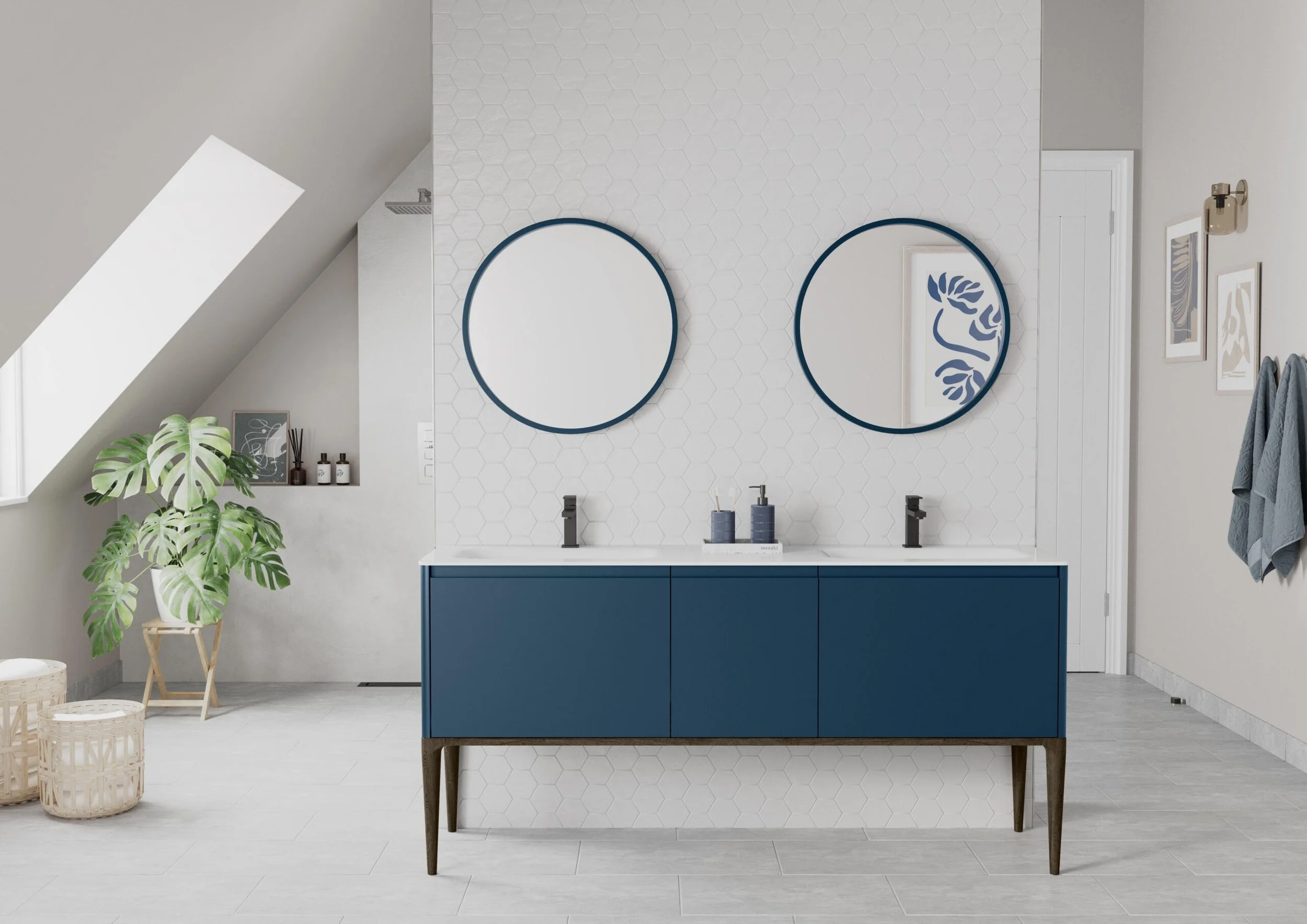ALNWICK  -  Embrace the timeless charm of our retro-style washstand, now offered in a captivating array of six colours. Available in five different sizes, this washstand effortlessly combines elements of modern design, featuring lacquered handleless 