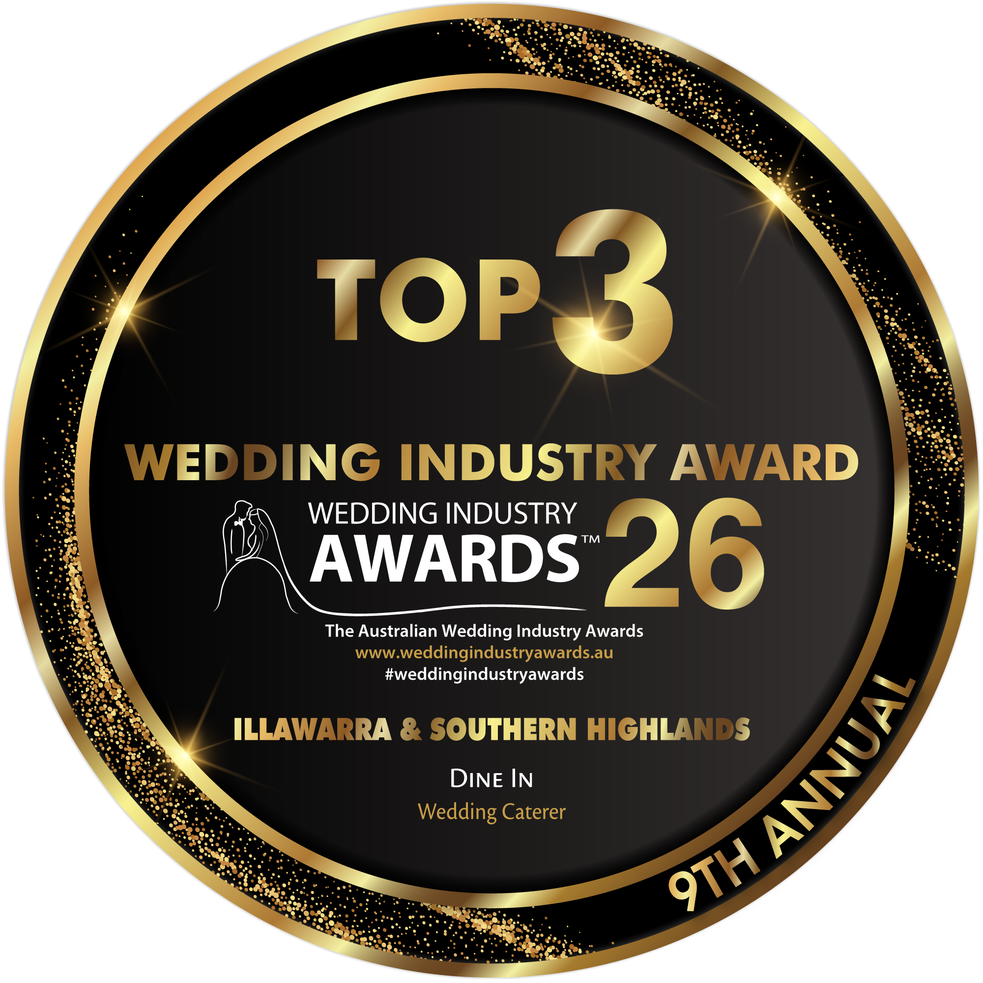 Dine In by Brooke Silk named Top 3 Wedding Caterer in the Illawarra and Southern Highlands at the 2026 Wedding Industry Awards.
