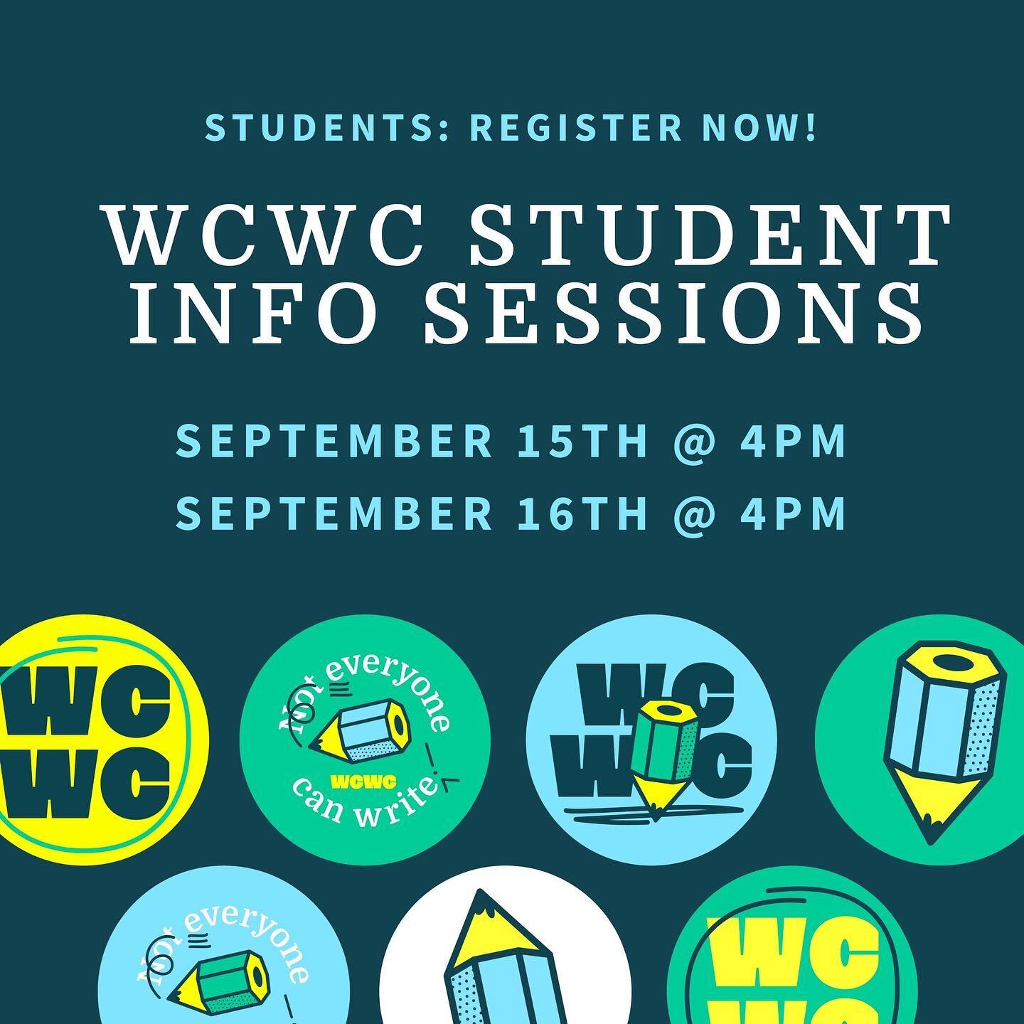 What questions do you have about WCWC? Join us on Sept. 15th or 16th and let us know! Registration 🔗in bio! #WCWCStudentInfo