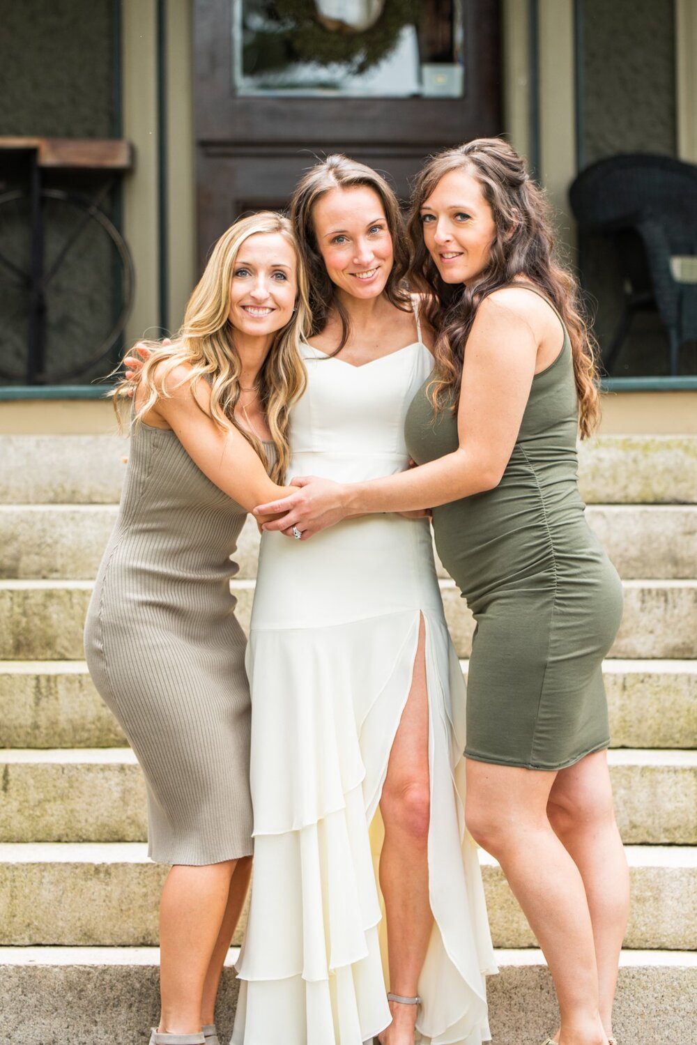 Bride and her sisters at The 1900 Inn on Montford elopement venue in Asheville, NC