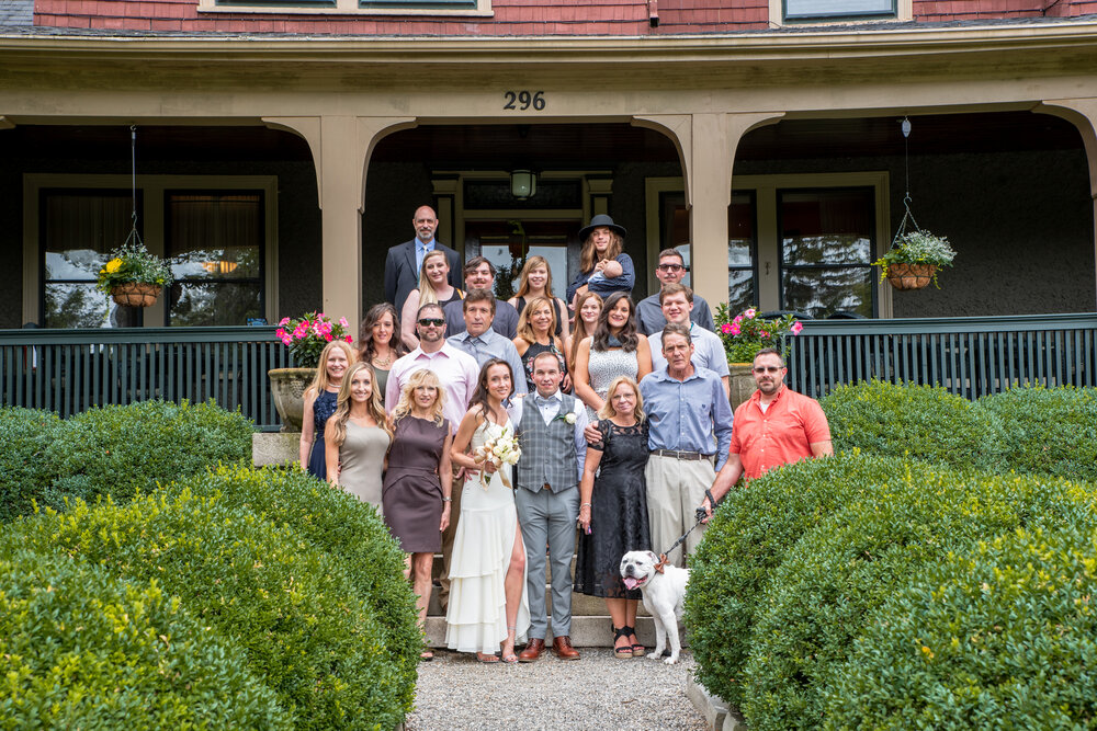 Full Family Photo after small wedding at the inn on montford in asheville, north carolina