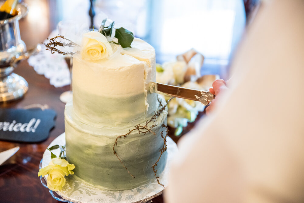 Simple wedding cake from Weks of the Heart in Asheville, NC
