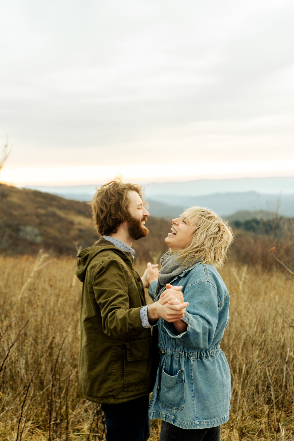 Mountain Top Engagement Session along the Blue Ridge Parkway in Asheville, NC