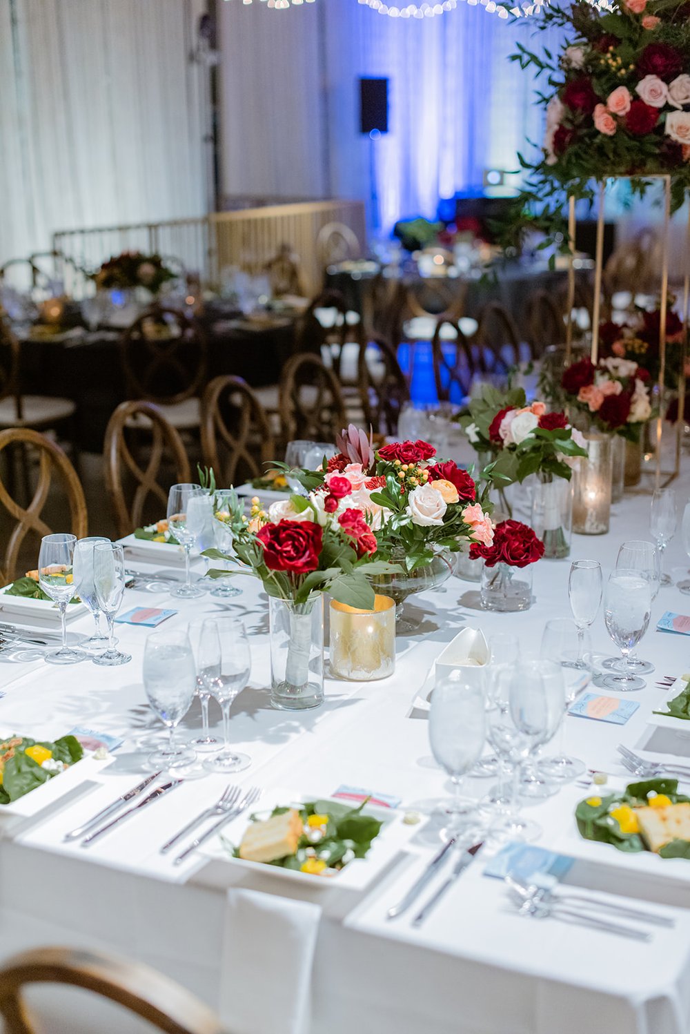 the venue asheville wedding reception table decor and flowers