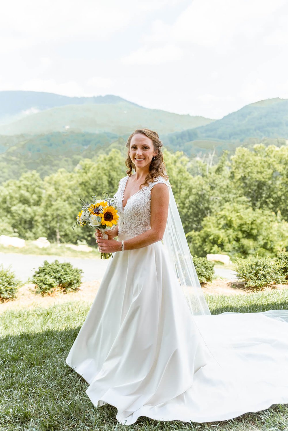 bridal portrait by nick levine photography at asheville wedding venue point lookout vineyards