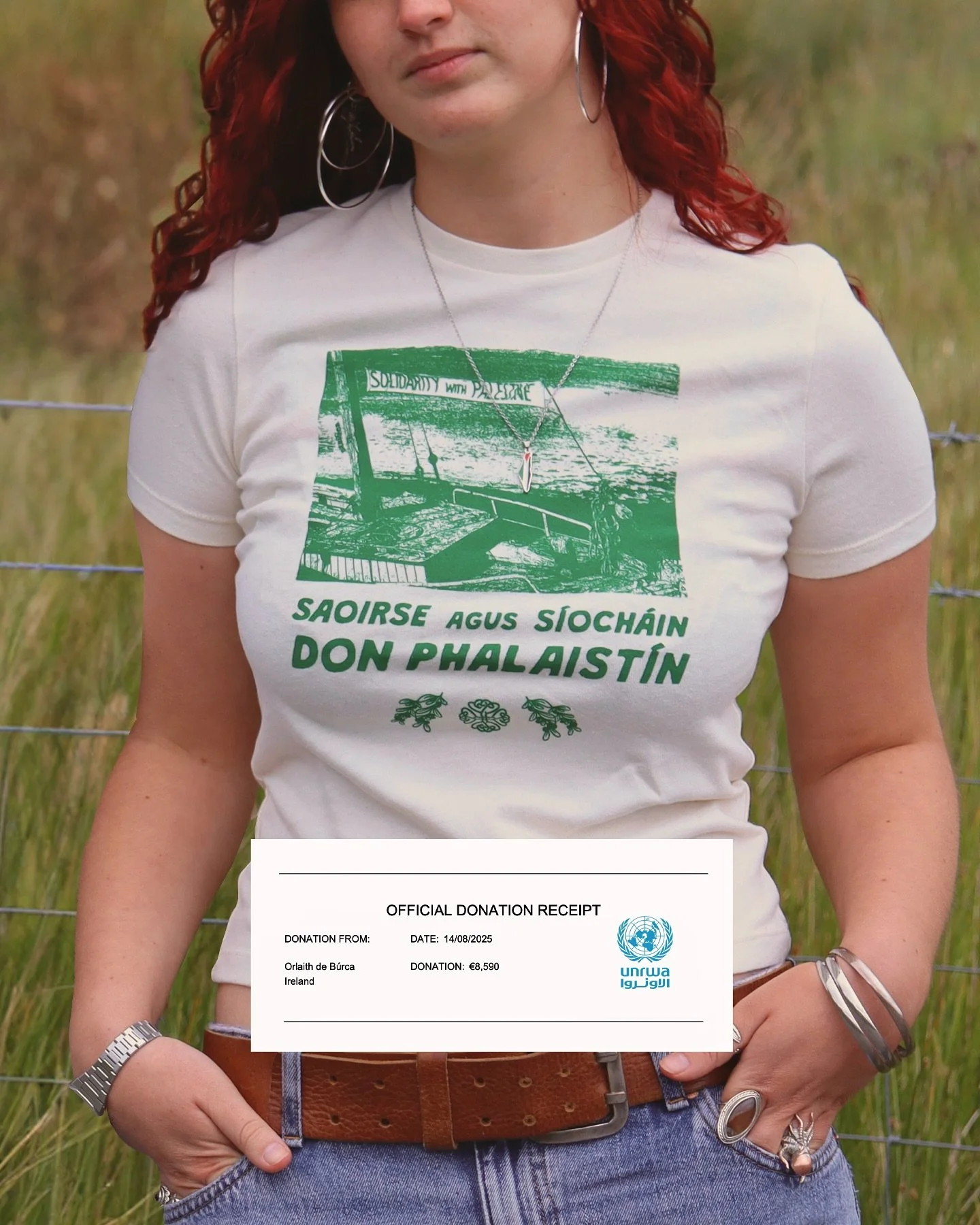 &euro;8590 has been donated to UNRWA from the last 2 runs of tees - GRMMA to everyone who picked one up 🤍 a total of &euro;17,745 has been raised since our first release of these tees this time last year, unreal 🇵🇸🫶 we&rsquo;ll do another round i