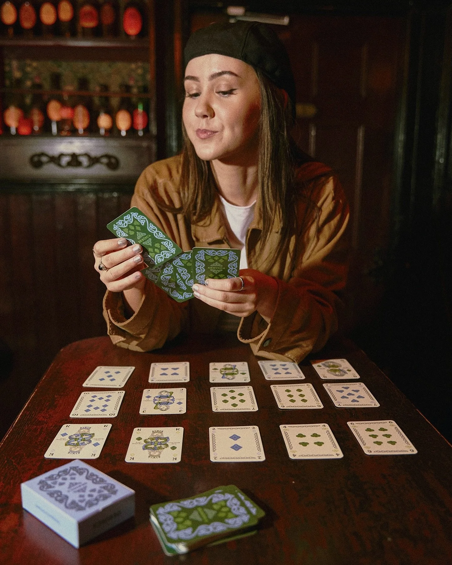 Instalment one (1) of our winter launches - c&aacute;rta&iacute; imeartha / playing cards - months in the making, every detail designed by us ☘️ so excited about these, launching tomorrow (tuesday) at 8pm 🤍

Shot in Limerick City at @nancyblakesbar 