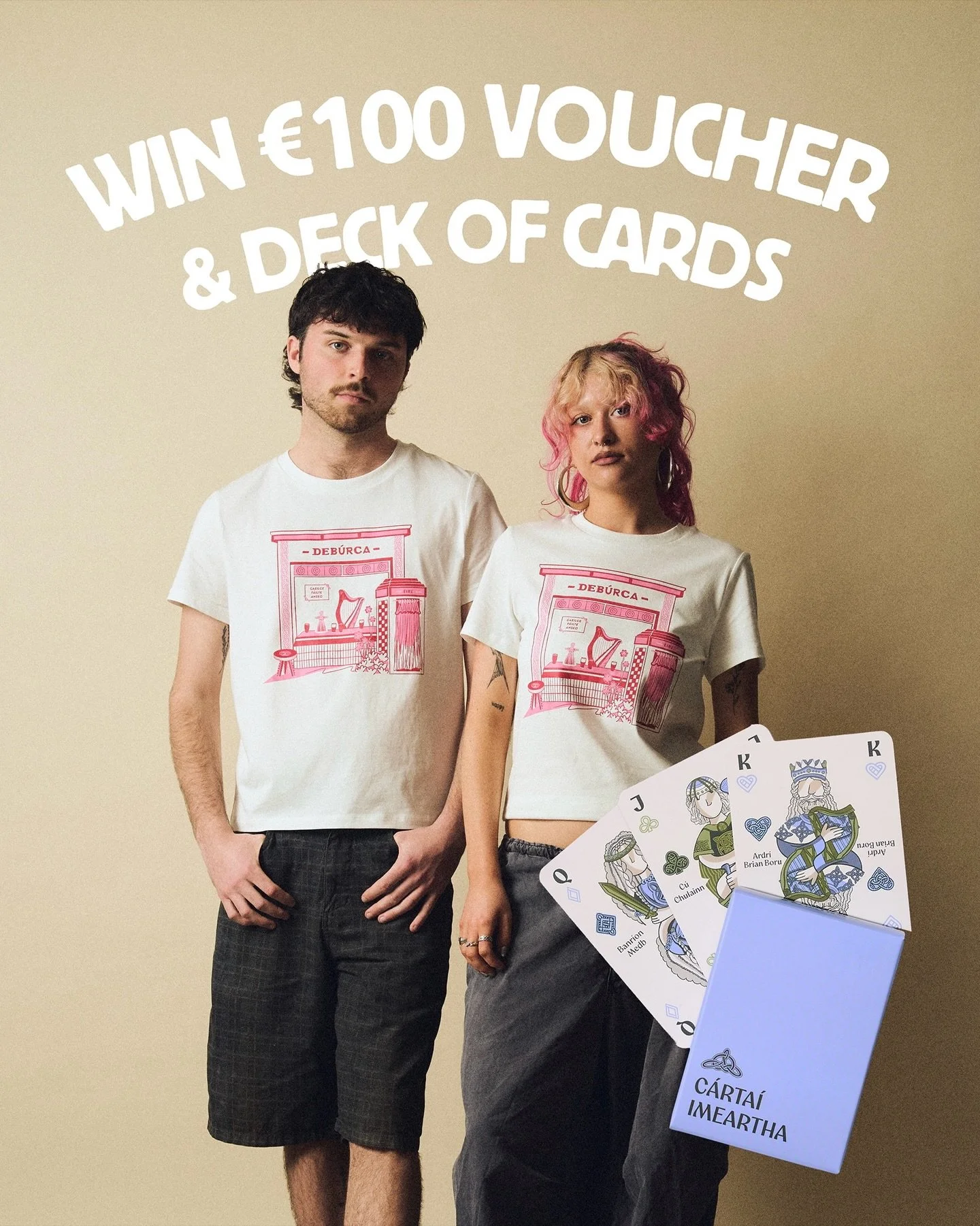 ☘️ Giveaway ☘️ 

Win a &euro;100 voucher for DeB&uacute;rca and a pack of our new playing cards 🃏 We are encouraging you to shop local this Christmas &amp; Black Friday, and want you to know how much your taca&iacute;ocht means to local businesses l