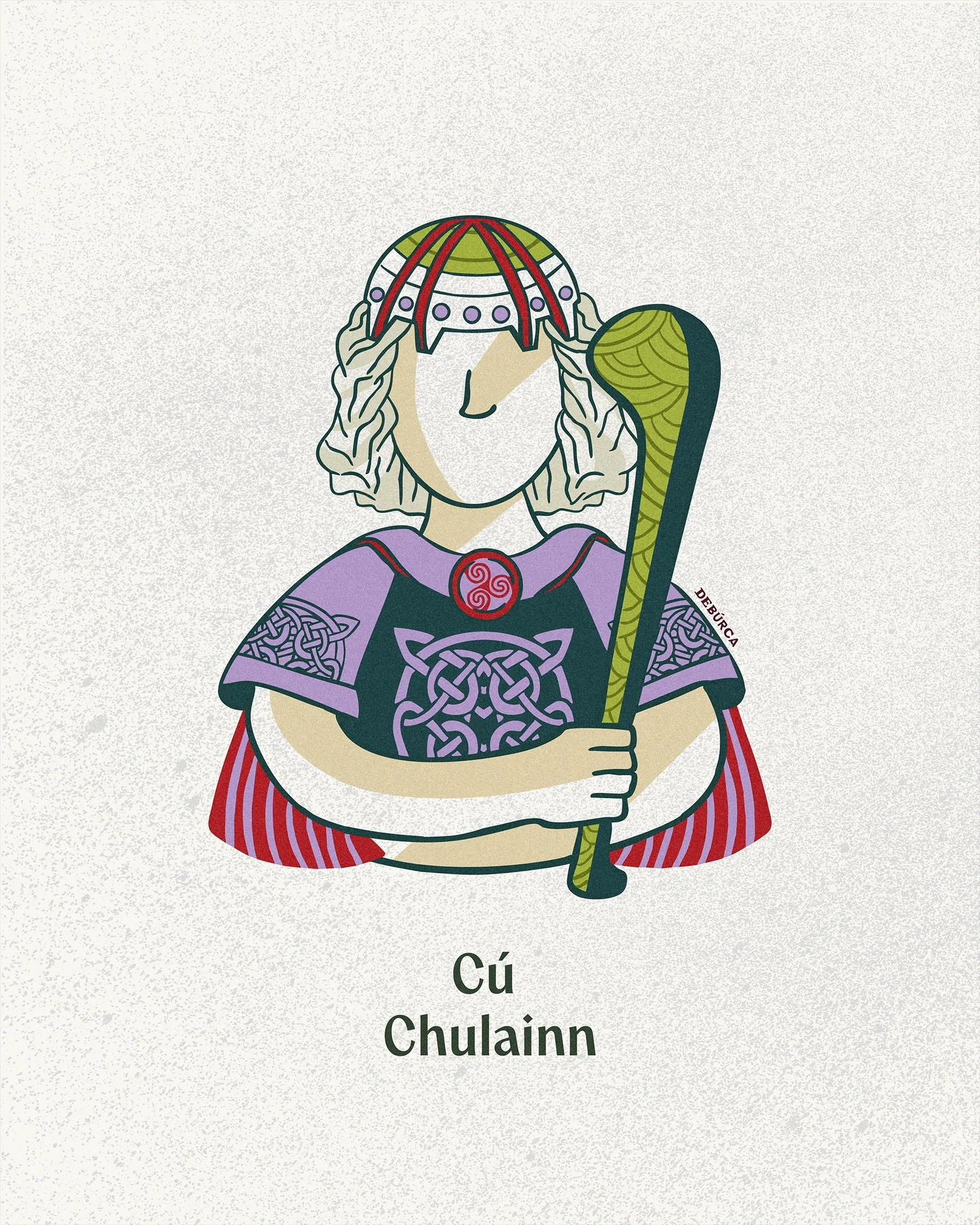 A close up look at our characters from our deck of playing cards, inspired by Irish history &amp; mythology ☘️🪉⭐️ C&uacute; Chulainn is our Jack, Medb (Maeve) is our Queen, and High King Brian Boru is our King 👑 ( playing cards available on our web