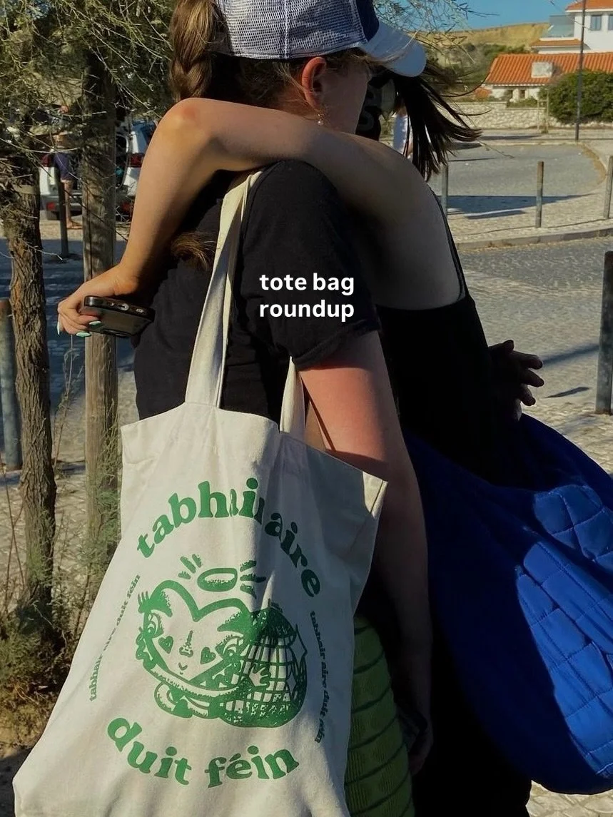 it&rsquo;s back to college / back to school time which mean it&rsquo;s tote bag time 🕰️ ✨ quick roundup of our DeB&uacute;rca faves&hellip; &amp; there&rsquo;s some new editions coming this winter tooooo ☘️☘️ gr&aacute; m&oacute;r (on ur tote x)