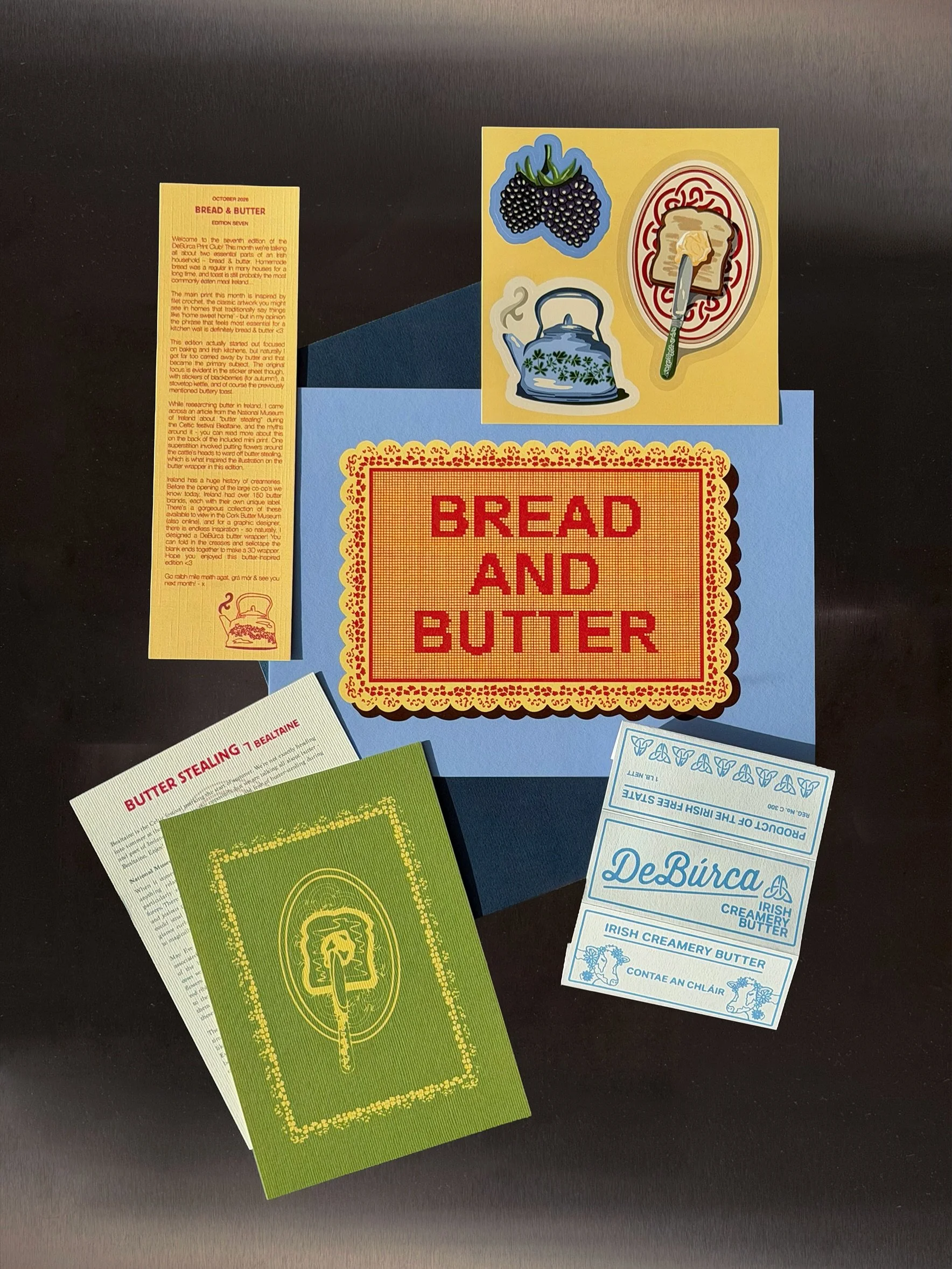 🧈🌟October print club reveal 🍞 🌟 The theme this month is Bread &amp; Butter - It started with a focus on Irish kitchens and baking, and quickly started leaning towards butter (naturally) 🌾🧈☘️ which can be seen in the inspo slide! 
-
Ireland used