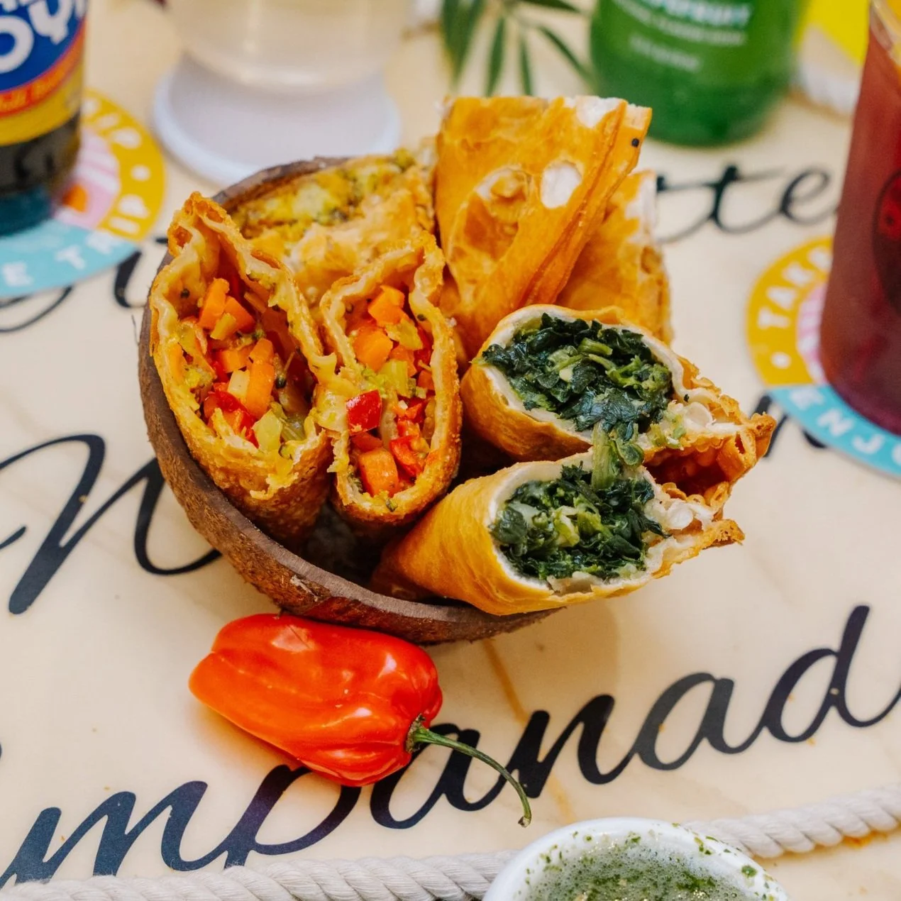 Close Up Of Empanadas In A Bowl