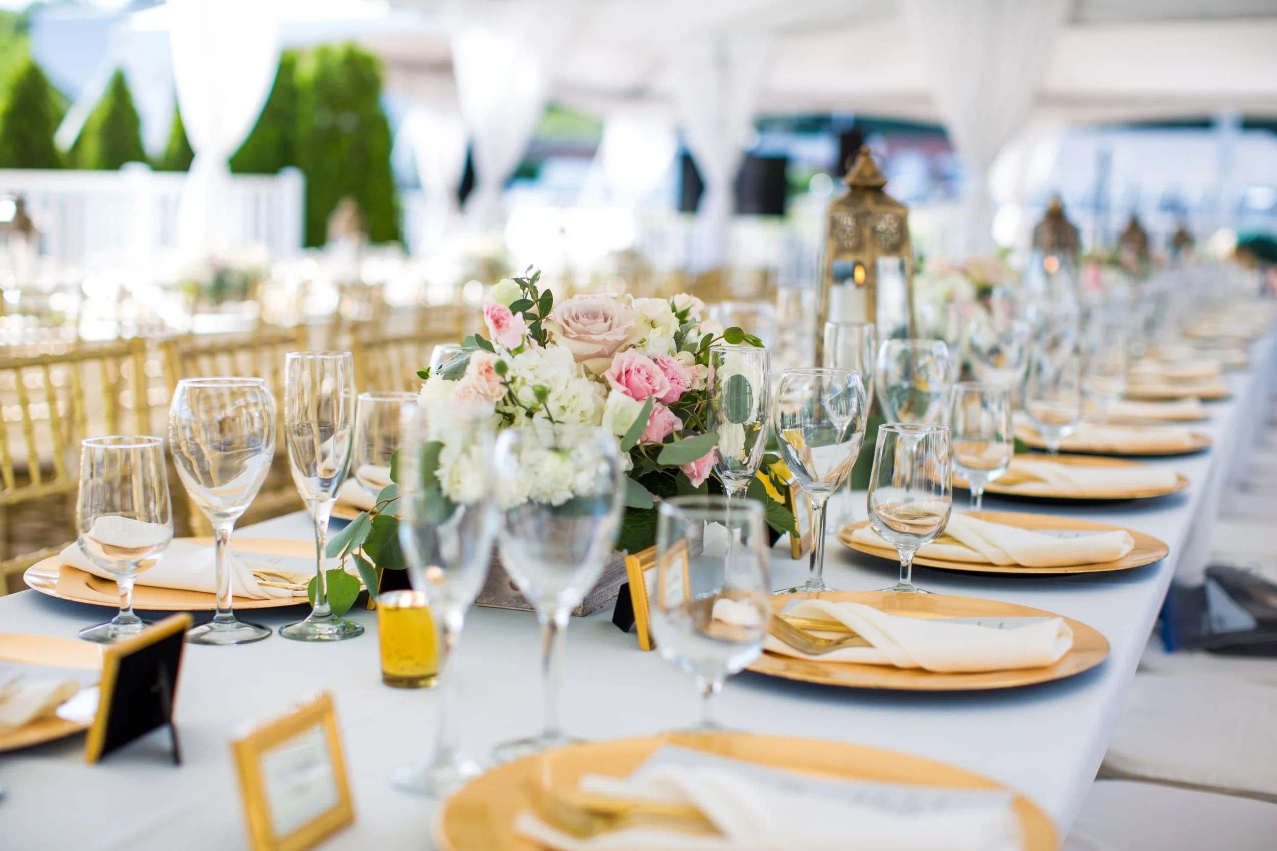table set for private event