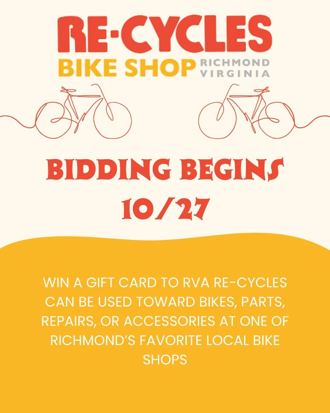 Next up for auction items available next week we have Publix gift card, tickets to the Valentine and a gift card to RVA Re-Cylcles bike shop!  #rva #reentrymatters