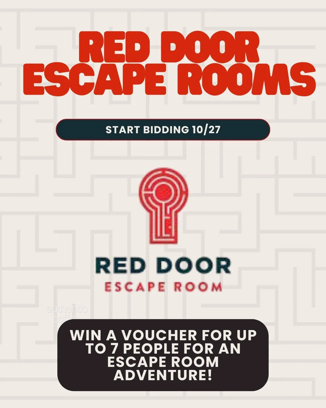 More exciting Auction items to share which will be up for bid next week.  Red Door Escape Rooms, Studio Two Three, Children's Museum and Visual Arts Center.  #rva  #reentrymatters