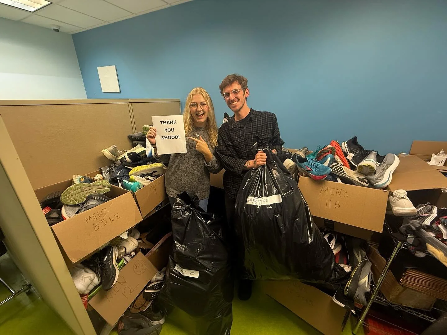 Thank you @shoodrva for today&rsquo;s donation of shoes. We&rsquo;re thankful for your partnership. #rva #reentrymatters